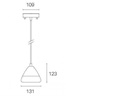 Sospensione in Alluminio Pressofuso con Diffusore in Acrilico - 20W, 1800 Lumen, Luce Calda tortora