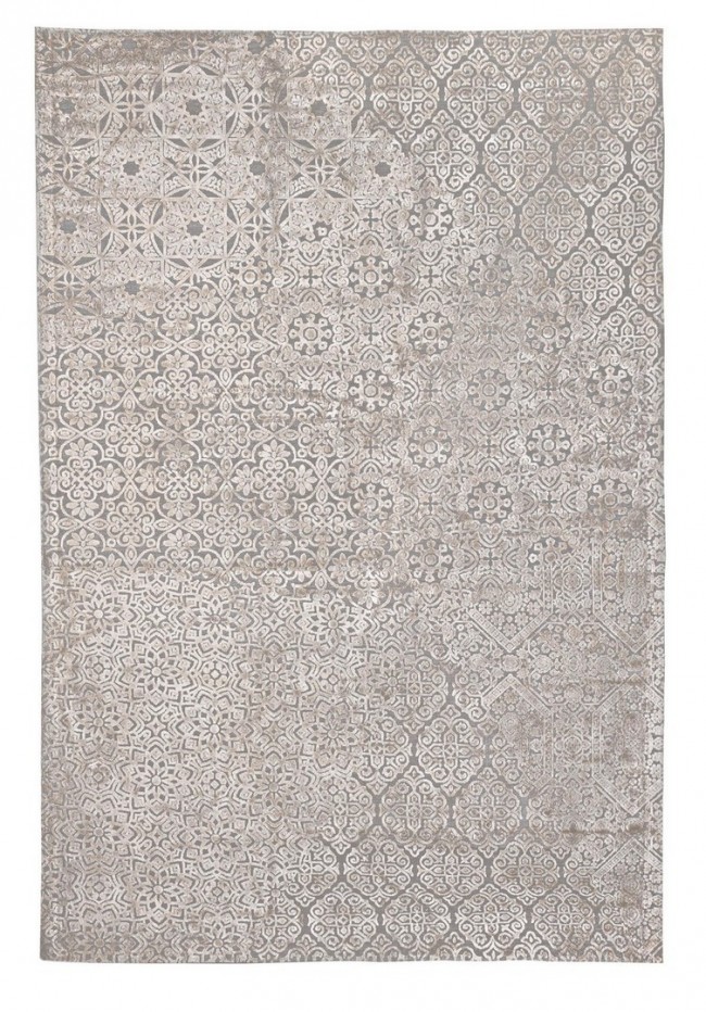 Tappeto grigio in fibre naturali stile fusion cm 160x230