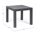 Tavolino antracite in alluminio stile industrial cm 50x50