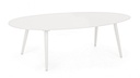 Tavolino bianco ovale in alluminio cm 120x75