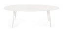 Tavolino bianco ovale in alluminio cm 120x75