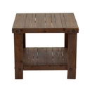 Tavolino da salotto quadrato noce country 2 piani 60x60xh.50 cm