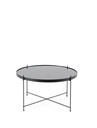 Tavolino in Vetro Temperato e Metallo Nero 70 x 70 x 40h