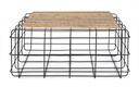 Tavolino in legno e acciaio stile industriale 80x80