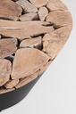 Tavolino in legno e acciaio stile industriale cm Ø90x45h