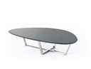 Tavolino in mdf grigio scuro e base in metallo 140x80x32h cm