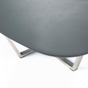 Tavolino in mdf grigio scuro e base in metallo 140x80x32h cm