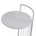 Tavolino metallo bianco tondo cmø38h54-65