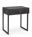 Tavolino nero 1 cassetto in legno stile industriale 50x35x55