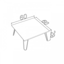 Tavolino per colazione letto bianco Con gambe pieghevoli  cm 60 x 60 x 29 h