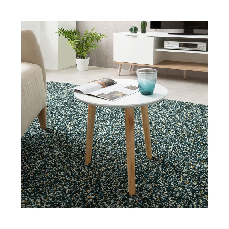 Tavolino tondo bianco 3 piedi legno di pino  diam.48xh.45 cm