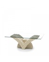 Tavolino trasparente-beige 70 cm x 120 cm H. 40 cm