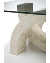 Tavolino trasparente-beige 70 cm x 120 cm H. 41 cm