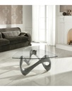 Tavolino trasparente-grigio 100 cm x 100 cm H. 42.5 cm
