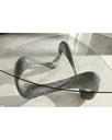 Tavolino trasparente-grigio 100 cm x 100 cm H. 42.5 cm