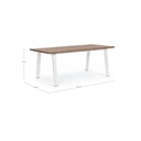 Tavolo Oslo da giardino Bianco-Naturale 100x200 cm