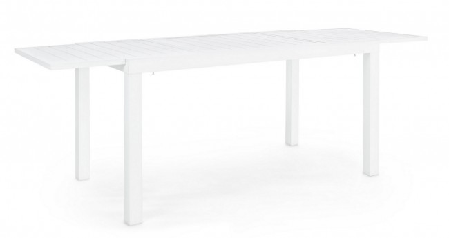 Tavolo allungabile bianco in alluminio stile classico cm 140-210x77
