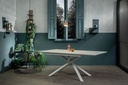 Tavolo allungabile cemento bianco-bianco 90 cm x 140- 190 cm H. 76 cm