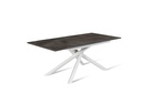 Tavolo allungabile cemento grigio-bianco 90 cm x 140- 190 cm H. 76 cm