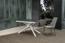 Tavolo allungabile cemento grigio-bianco 90 cm x 140- 190 cm H. 76 cm