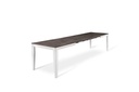 Tavolo allungabile cemento grigio-metallo bianco 80 cm x 130-290 cm H. 76 cm