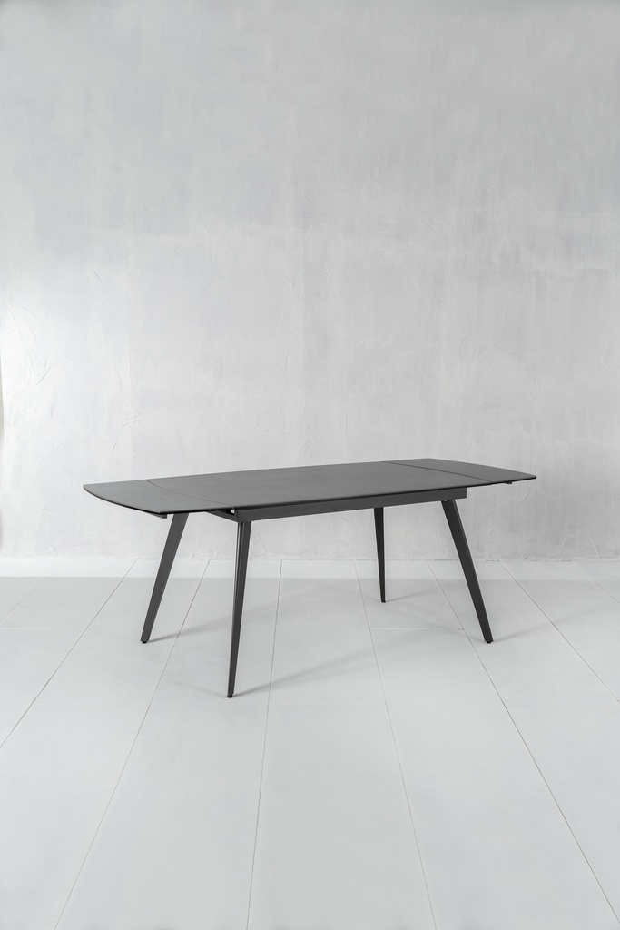 Tavolo allungabile con top in ceramica grigio antracite 140/170/200x90x76h cm