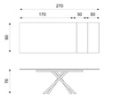Tavolo allungabile con top in marmo calacatta 170/270x90x76h cm