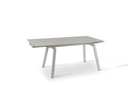 Tavolo allungabile con top in pietra effetto marmo bianco 140/200x80x76h cm