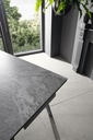 Tavolo allungabile con top in pietra effetto marmo nero 140/200x80x76h cm
