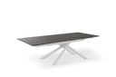 Tavolo allungabile con top ruggine e gambe bianche 170/270x90x76h cm
