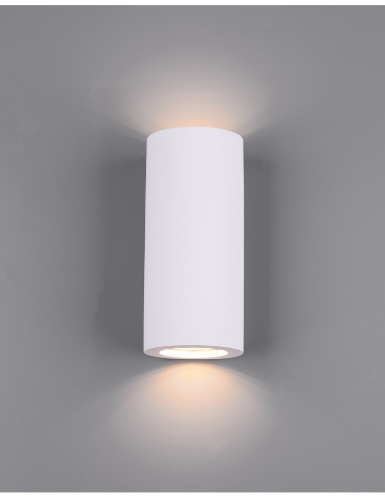 Applique 2xGU10 Cilindro Gesso Biemissione Zazou Bianco Trio Lighting