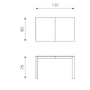 Tavolo allungabile in melaminico bianco 130/210x80x76h cm
