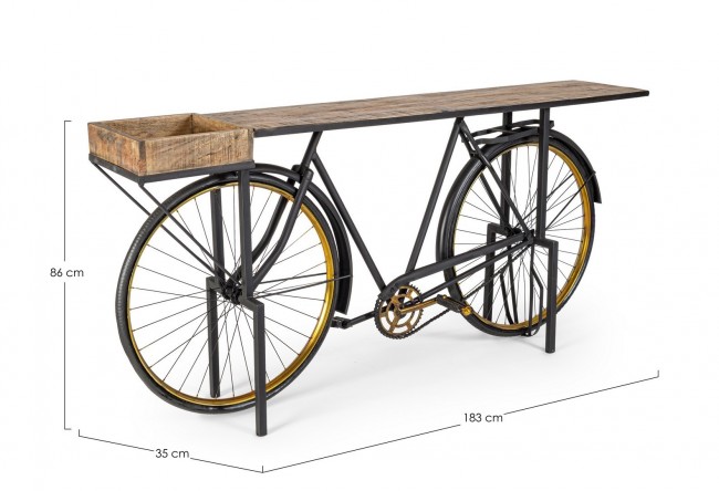 Tavolo consolle design bicicletta retro
