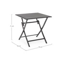 Tavolo da esterno pieghevole in alluminio Antracite ELIN 70x70x h71 cm