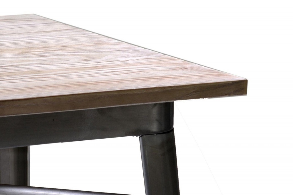 Tavolo ferro top in legno galvanizzato cm 80 x 160 x h 76