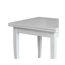 Tavolo in legno massello quadrato allungabile colore bianco 90x90/180 cm