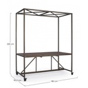 Tavolo industriale espositore con tetto 180x220h cm