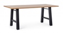 Tavolo nero in legno e acciaio stile industriale cm 180x90