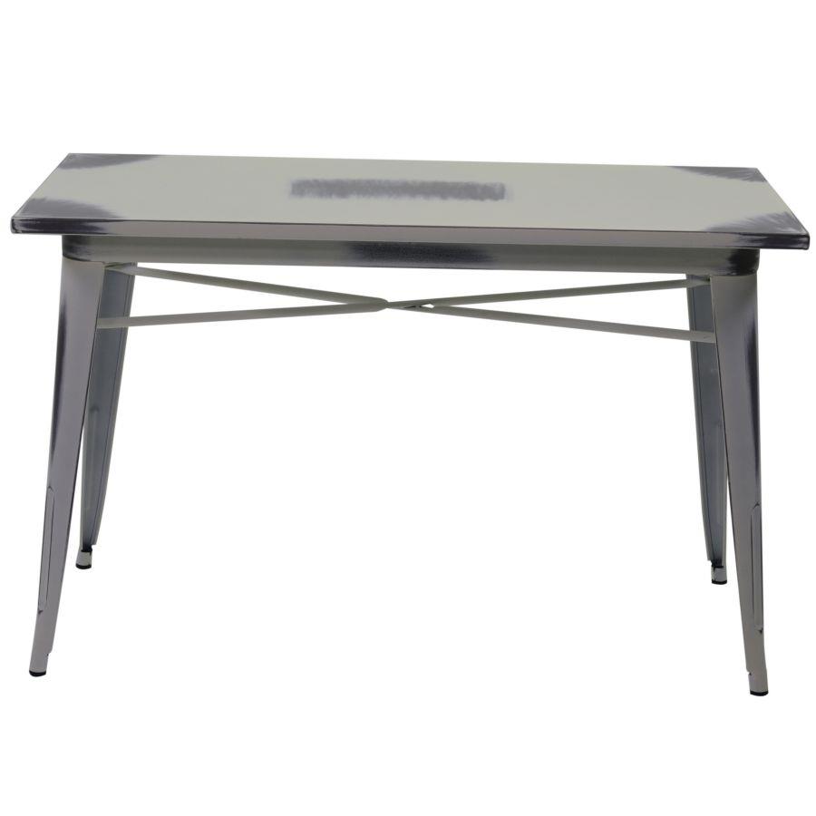 Tavolo bristol stile industriale con piano bianco antico h76 cm