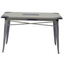 Tavolo bristol stile industriale con piano bianco antico h76 cm