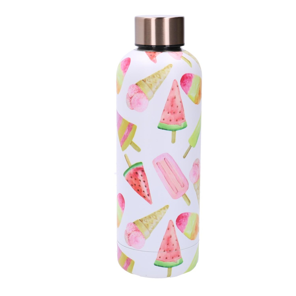 Round white ice cream steel thermos 0,5L cm7,5x3,5h22,5