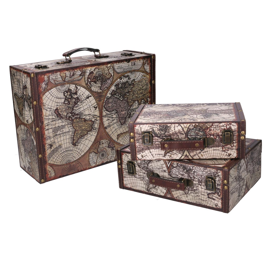 Eco-leather suitcase 1-3 rectangular globe cm40x30h14