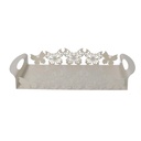 Vassoio metallo farfalla crema rettangolare cm41x20h6,5
