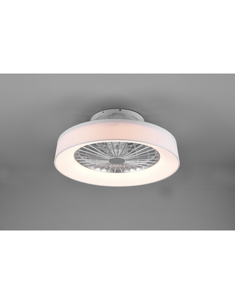 Ventilatore Moderno Luce Led 30w Dimmerabile Farsund Bianco Trio Lighting