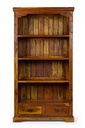 Libreria 4 piani - 2 cassetti in legno stile rustico 100x35x185 cm