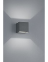 Applique Cubo Antracite Doppia Luce Led Adaja IP54 Trio Lighting