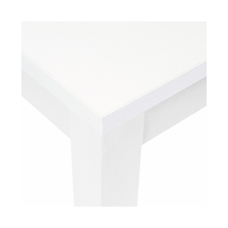 Tavolo pranzo allungabile bianco frassinato in legno nobilitato cm 85x140/180