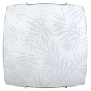 Plafoniera in vetro lastra bianco con foglie ganci cromo 30x10xh.30 cm