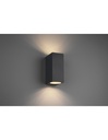 Applique Doppia Luce Led Squadrata Roya Antracite H15 cm IP44 Trio Lighting