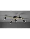 Faretto Marley Bacchette Oro 5 Spot Cilindrici Neri Orientabili Trio Lighting